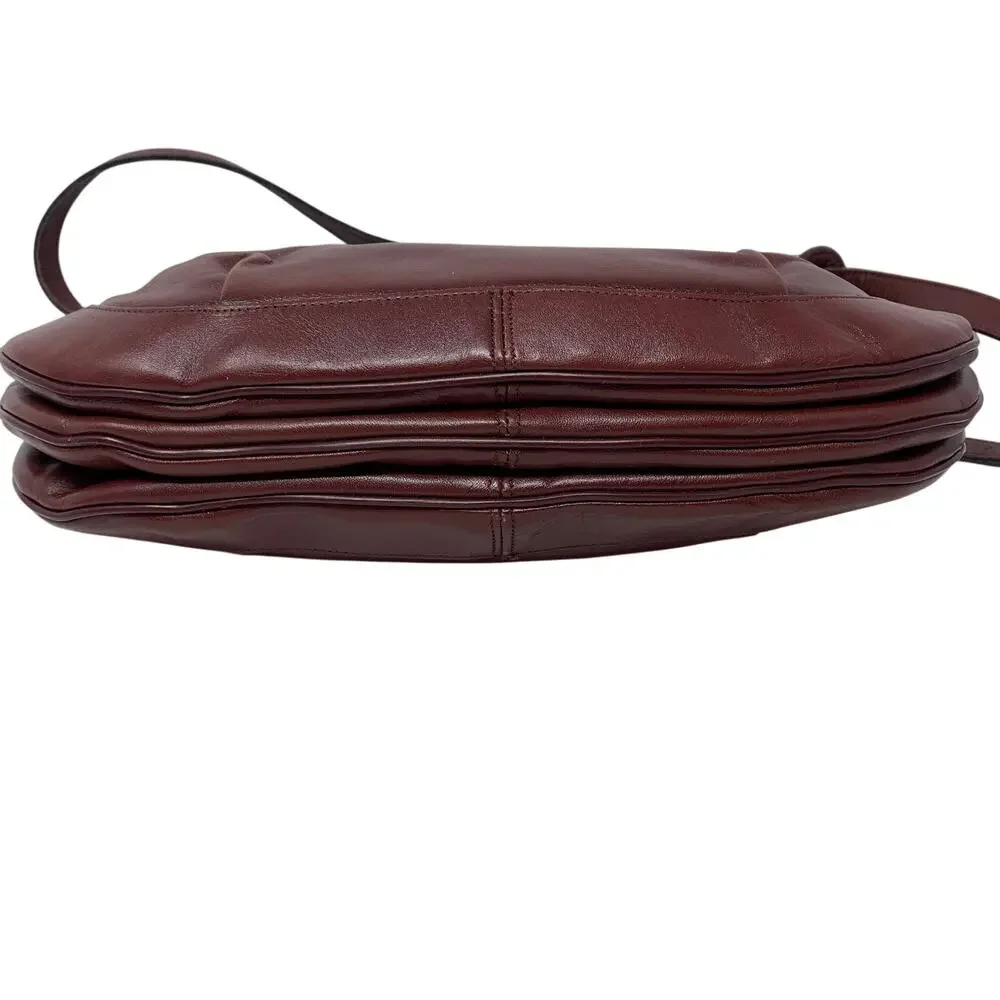 Vintage Etienne Aigner Burgundy Leather Crossbody Shoulder Bag Purse USA Classic